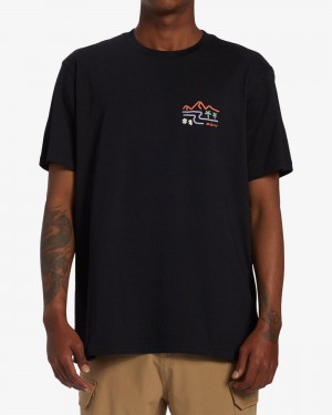 Black Men's Billabong Panorama Short Sleeve T-Shirt | 358790WVF