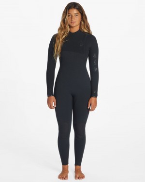 Black Women's Billabong 4/3 Salty Dayz Natural Zipperless Wetsuit | 836791KVY