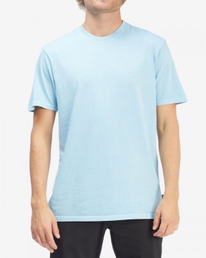 Coastal Blue Men's Billabong Wave Washed Short Sleeve T-Shirt | 859127LUD