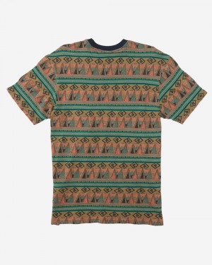 Green Men's Billabong Reno T-Shirt | 340961MIS