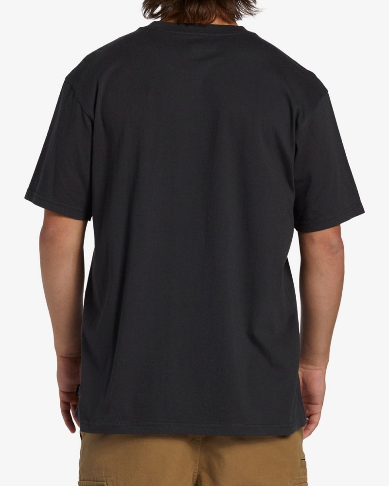 Washed Black Men's Billabong Stacked Arch Short Sleeve T-Shirt | 293187LNO